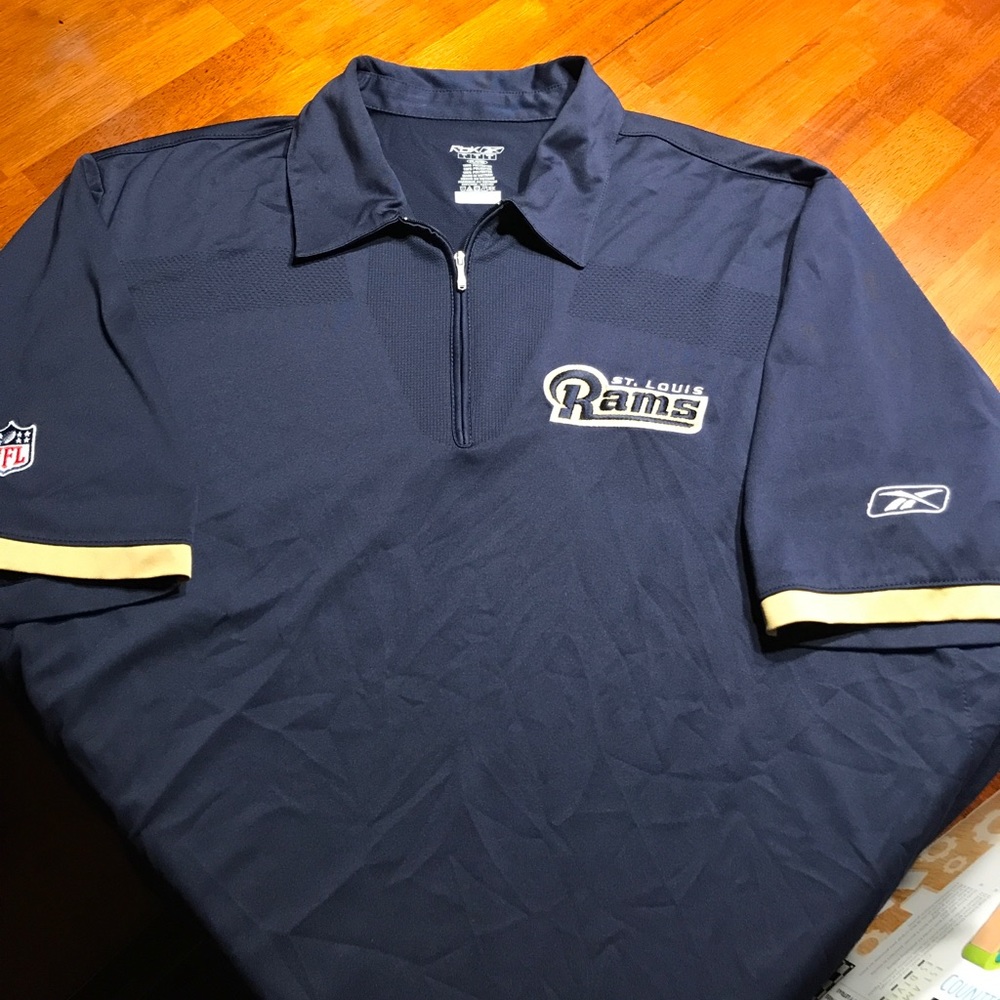 St. Louis RAMS rebook polo shirt size large